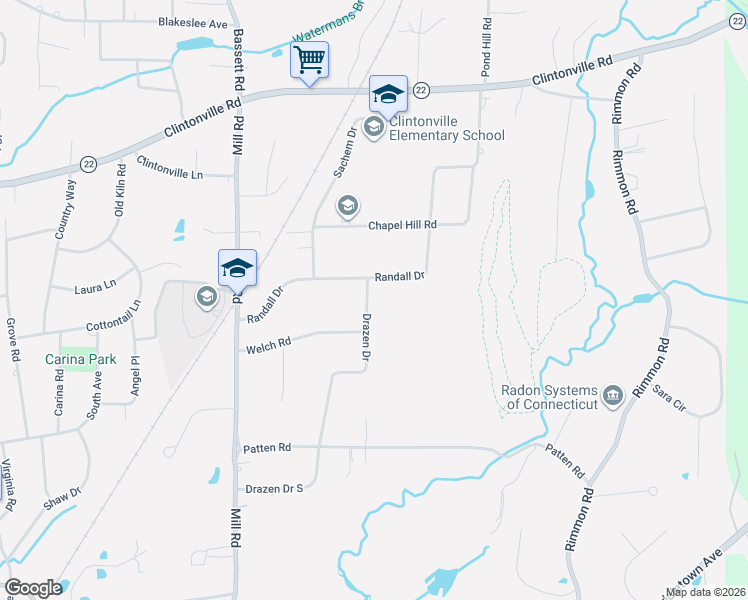 map of restaurants, bars, coffee shops, grocery stores, and more near 78 Drazen Drive in North Haven