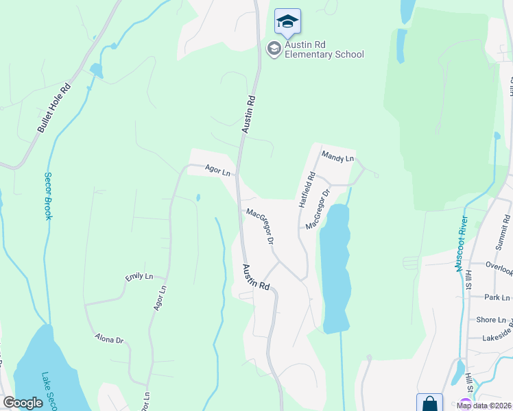 map of restaurants, bars, coffee shops, grocery stores, and more near 290 Austin Road in Mahopac