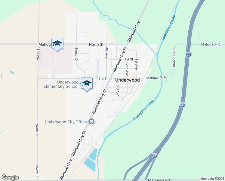 map of restaurants, bars, coffee shops, grocery stores, and more near 311 Railroad Highway Street in Underwood