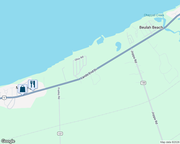 map of restaurants, bars, coffee shops, grocery stores, and more near 70 Indiana Road in Vermilion
