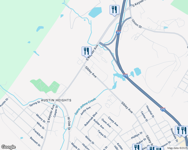 map of restaurants, bars, coffee shops, grocery stores, and more near 907 Sibley Ave in Old Forge