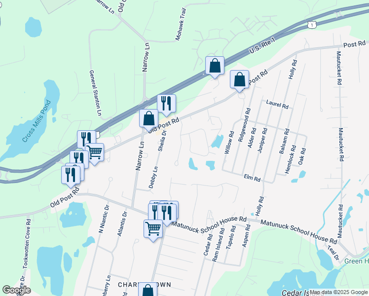 map of restaurants, bars, coffee shops, grocery stores, and more near 6 Kendall Court in Charlestown