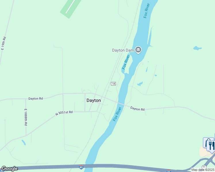 map of restaurants, bars, coffee shops, grocery stores, and more near 3124 East 1961st Road in Ottawa
