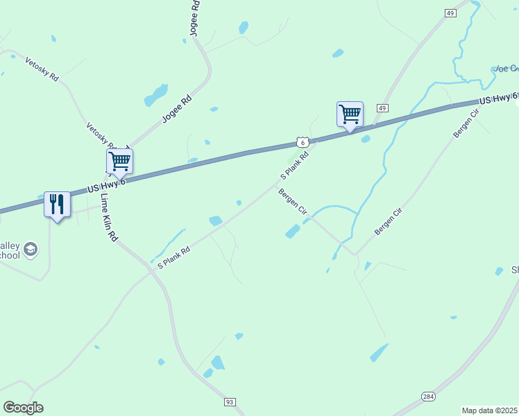 map of restaurants, bars, coffee shops, grocery stores, and more near 960 South Plank Road in Slate Hill