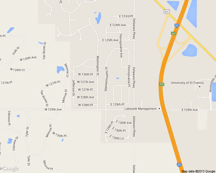 map of restaurants, bars, coffee shops, grocery stores, and more near 12753 Massachusetts St in Crown Point