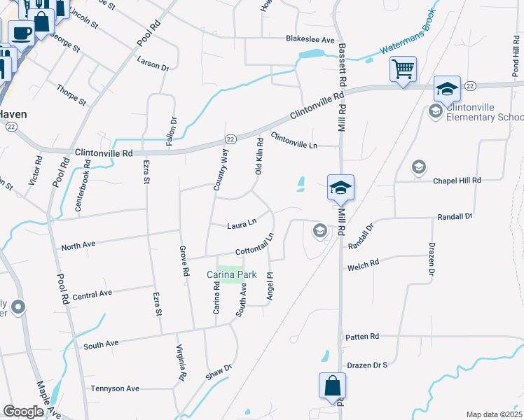 map of restaurants, bars, coffee shops, grocery stores, and more near 8 Cottontail Lane in North Haven