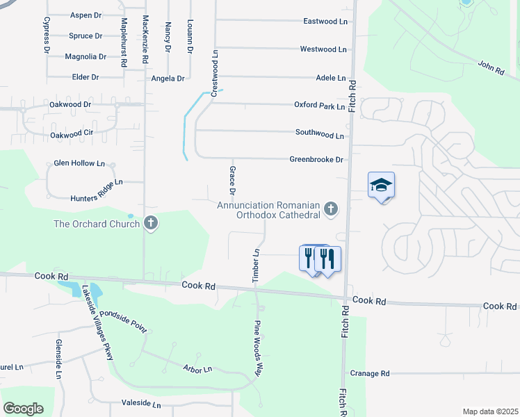 map of restaurants, bars, coffee shops, grocery stores, and more near 26939 Tall Oaks Trail in Cuyahoga County