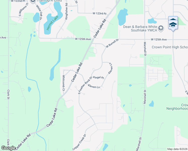 map of restaurants, bars, coffee shops, grocery stores, and more near 888 Pingel Place in Crown Point