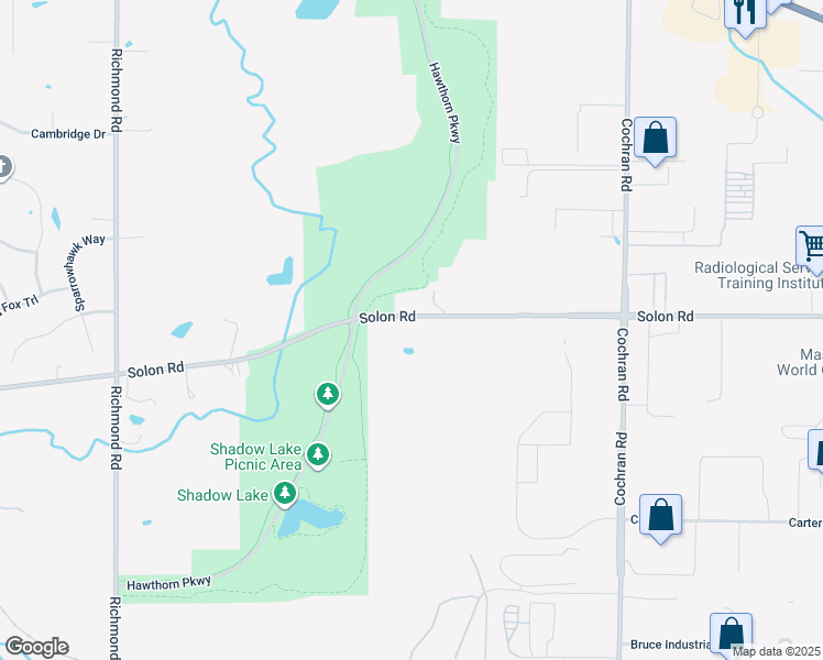 map of restaurants, bars, coffee shops, grocery stores, and more near 28520 Solon Road in Solon