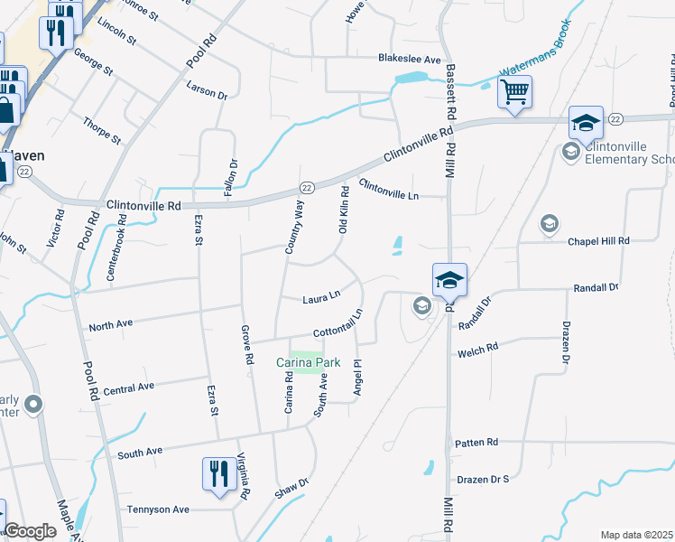 map of restaurants, bars, coffee shops, grocery stores, and more near 8 Cottontail Lane in North Haven
