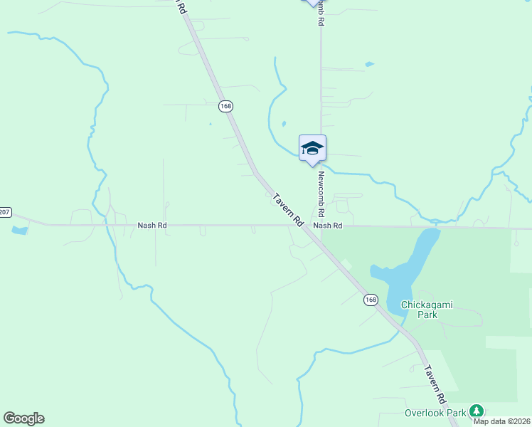 map of restaurants, bars, coffee shops, grocery stores, and more near 15607 Nash Road in Burton
