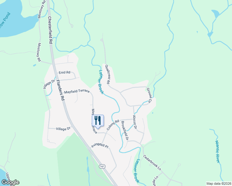 map of restaurants, bars, coffee shops, grocery stores, and more near 40 Quailcrest Road in East Lyme