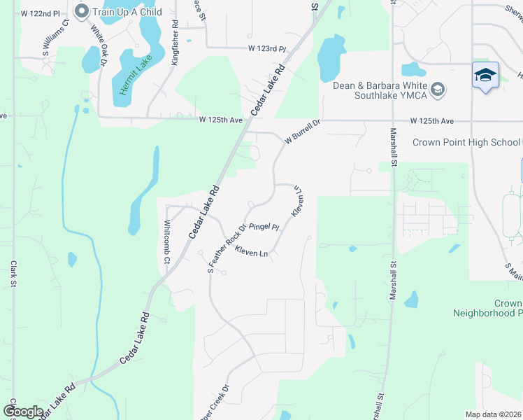 map of restaurants, bars, coffee shops, grocery stores, and more near 888 Pingel Pl in Crown Point