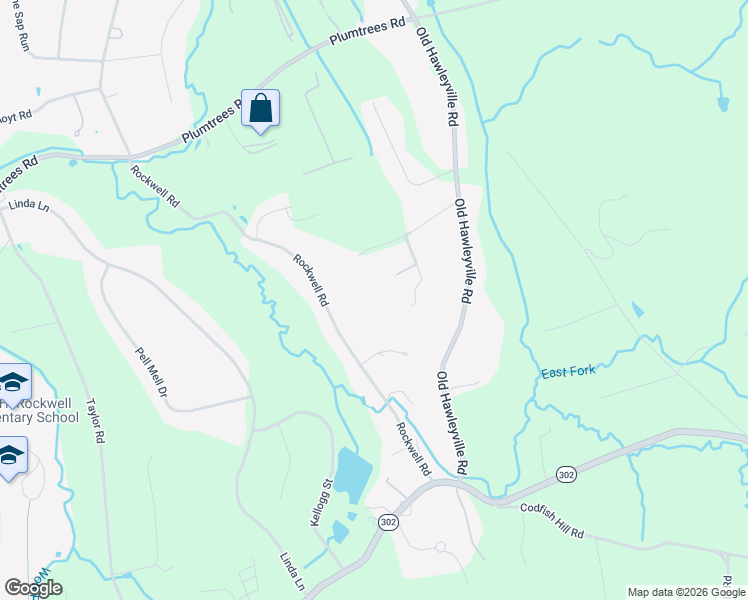 map of restaurants, bars, coffee shops, grocery stores, and more near 39 Rockwell Road in Bethel