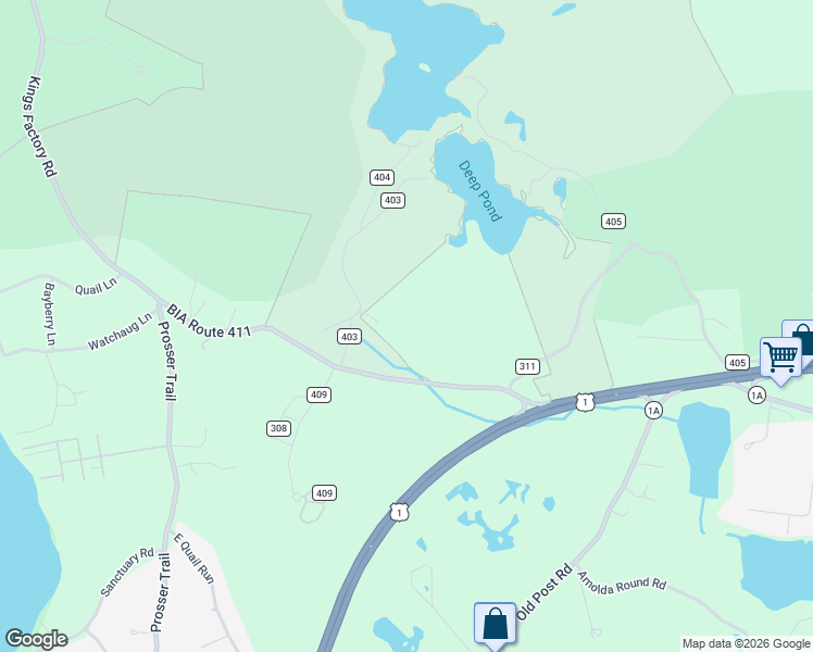map of restaurants, bars, coffee shops, grocery stores, and more near 41C Bureau of Indian Affairs Route 403 in Charlestown