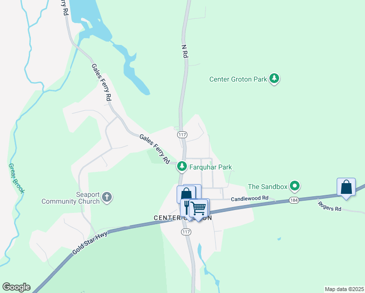 map of restaurants, bars, coffee shops, grocery stores, and more near 1301 North Road in Groton