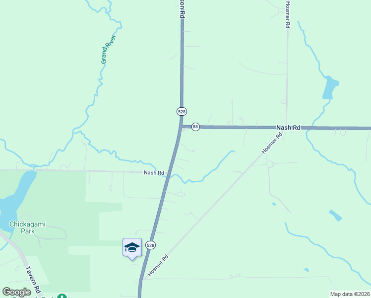 map of restaurants, bars, coffee shops, grocery stores, and more near 17801-17999 Madison Road in Middlefield