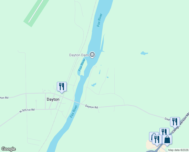 map of restaurants, bars, coffee shops, grocery stores, and more near 1989 North 3103rd Road in Ottawa