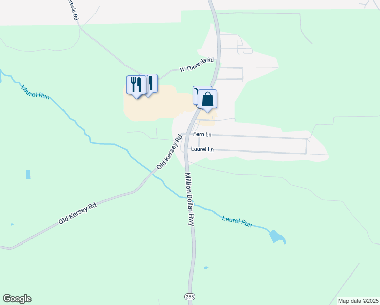 map of restaurants, bars, coffee shops, grocery stores, and more near 100 Laurel Lane in Kersey
