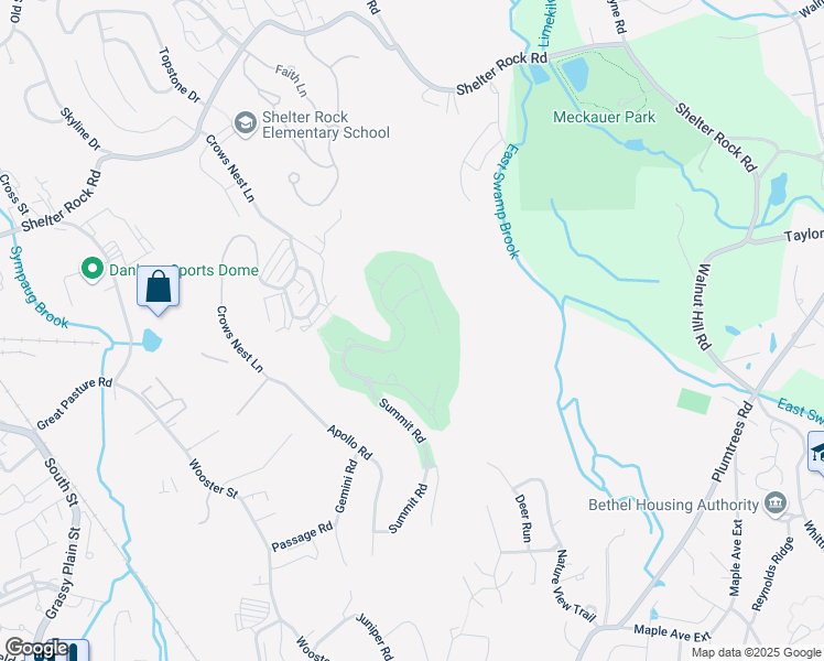 map of restaurants, bars, coffee shops, grocery stores, and more near 42 Great Hill Drive in Bethel