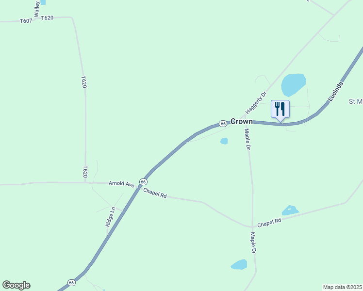 map of restaurants, bars, coffee shops, grocery stores, and more near in Crown