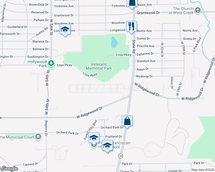 map of restaurants, bars, coffee shops, grocery stores, and more near 6482 Concord Drive in Parma