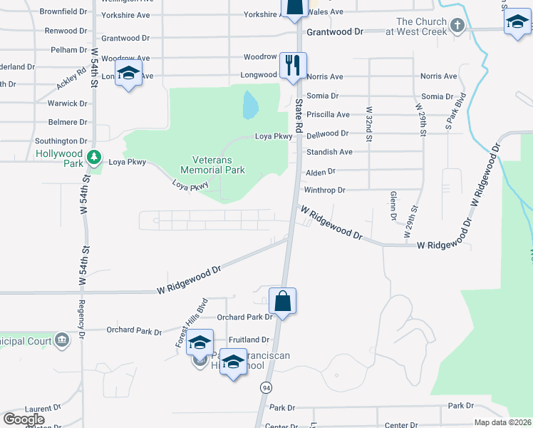 map of restaurants, bars, coffee shops, grocery stores, and more near 6476 Concord Drive in Parma