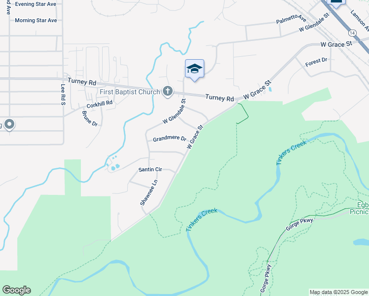 map of restaurants, bars, coffee shops, grocery stores, and more near 477 West Grace Street in Bedford