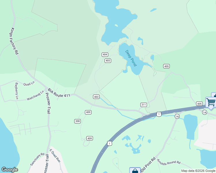 map of restaurants, bars, coffee shops, grocery stores, and more near 41C Bureau of Indian Affairs Route 403 in Charlestown