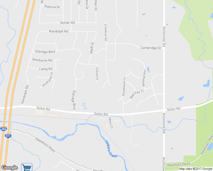 map of restaurants, bars, coffee shops, grocery stores, and more near 6345 Holiday Hills Court in Bedford Heights