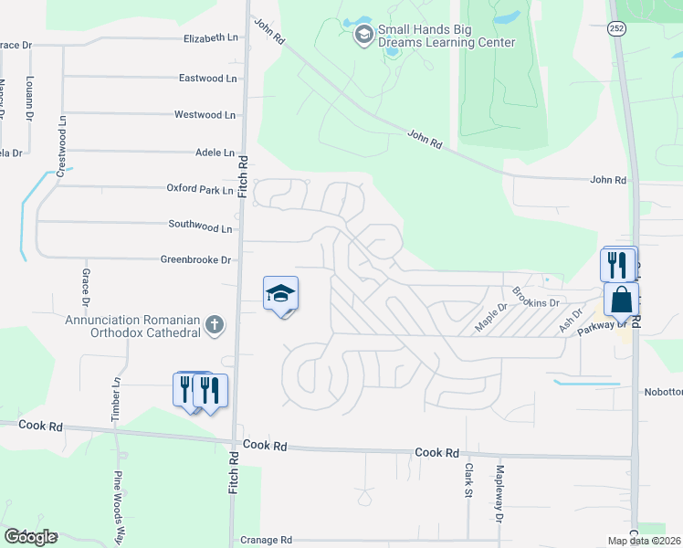 map of restaurants, bars, coffee shops, grocery stores, and more near 32 Flagler Drive in Cuyahoga County