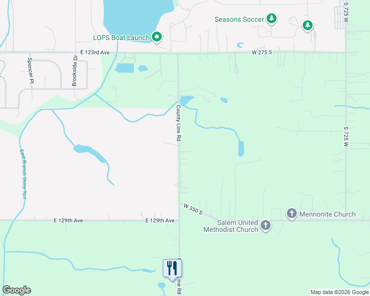 map of restaurants, bars, coffee shops, grocery stores, and more near 323 South County Line Road in Crown Point