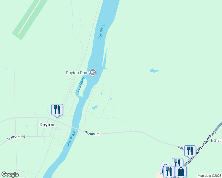 map of restaurants, bars, coffee shops, grocery stores, and more near 1989 North 3103rd Road in Ottawa