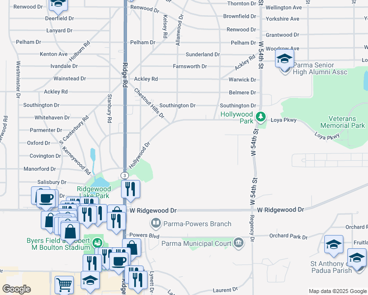 map of restaurants, bars, coffee shops, grocery stores, and more near in Parma