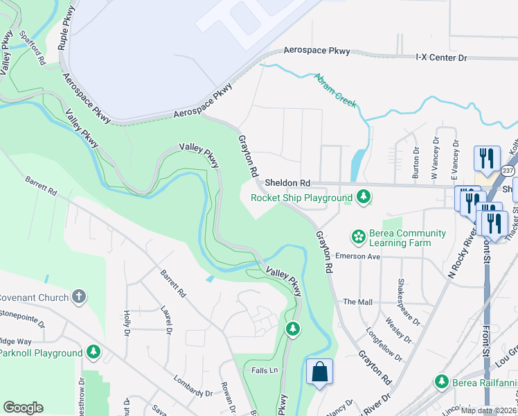 map of restaurants, bars, coffee shops, grocery stores, and more near 885 Grayton Road in Berea