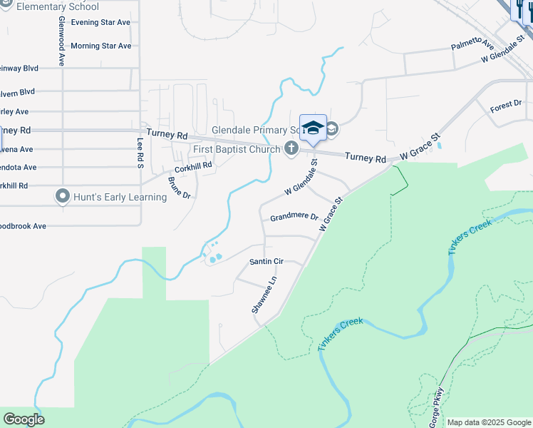 map of restaurants, bars, coffee shops, grocery stores, and more near 635 West Glendale Street in Bedford