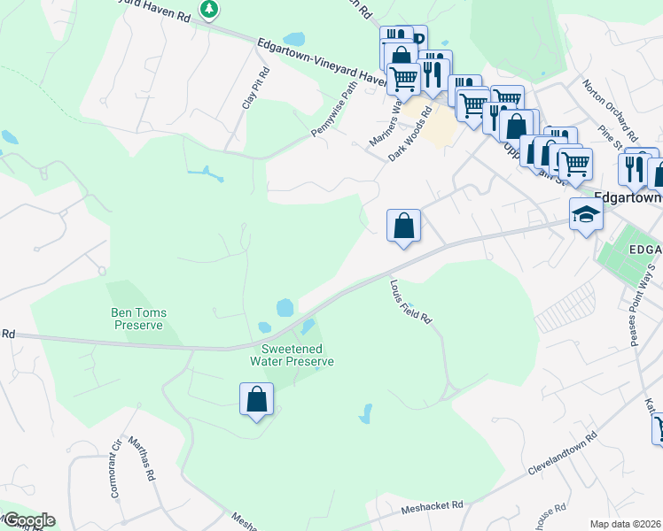 map of restaurants, bars, coffee shops, grocery stores, and more near in Edgartown