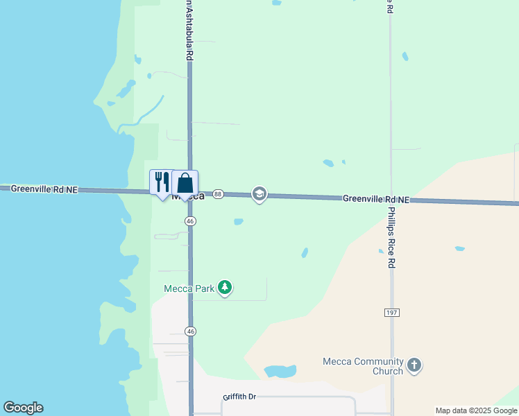 map of restaurants, bars, coffee shops, grocery stores, and more near 2414 Greenville Road in Cortland