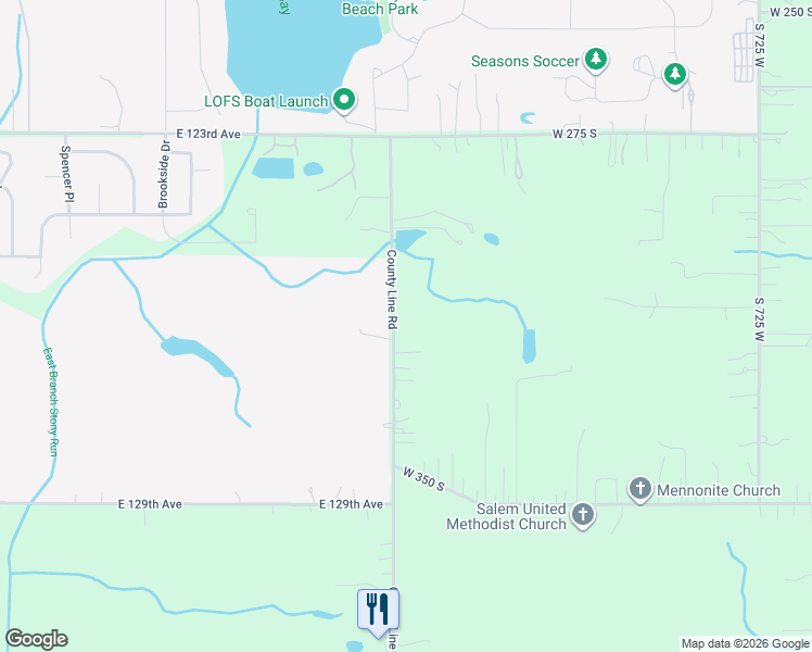 map of restaurants, bars, coffee shops, grocery stores, and more near 323 South County Line Road in Crown Point