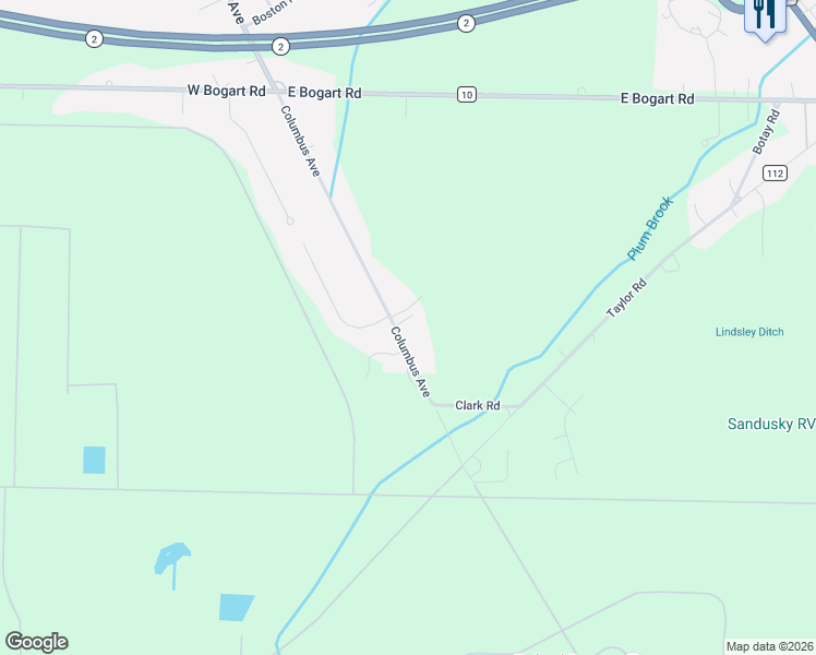 map of restaurants, bars, coffee shops, grocery stores, and more near 5802 Columbus Avenue in Sandusky