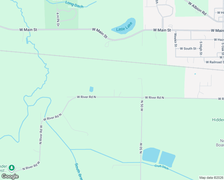 map of restaurants, bars, coffee shops, grocery stores, and more near 966 West River Road North in Albion