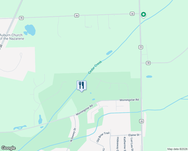 map of restaurants, bars, coffee shops, grocery stores, and more near 1809 Golfview Drive in Auburn