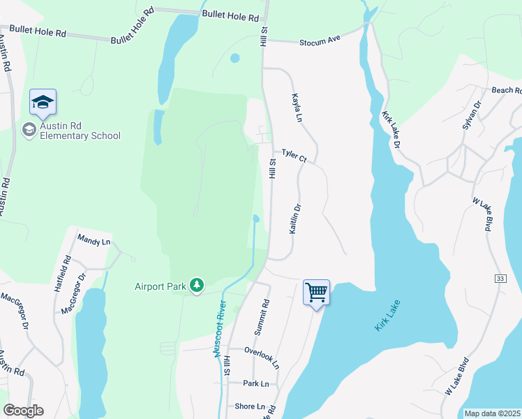 map of restaurants, bars, coffee shops, grocery stores, and more near 215 Hill Street in Mahopac