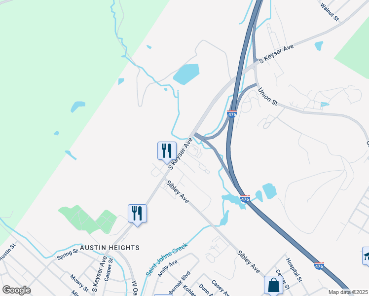 map of restaurants, bars, coffee shops, grocery stores, and more near 317 Keyser Avenue in Old Forge