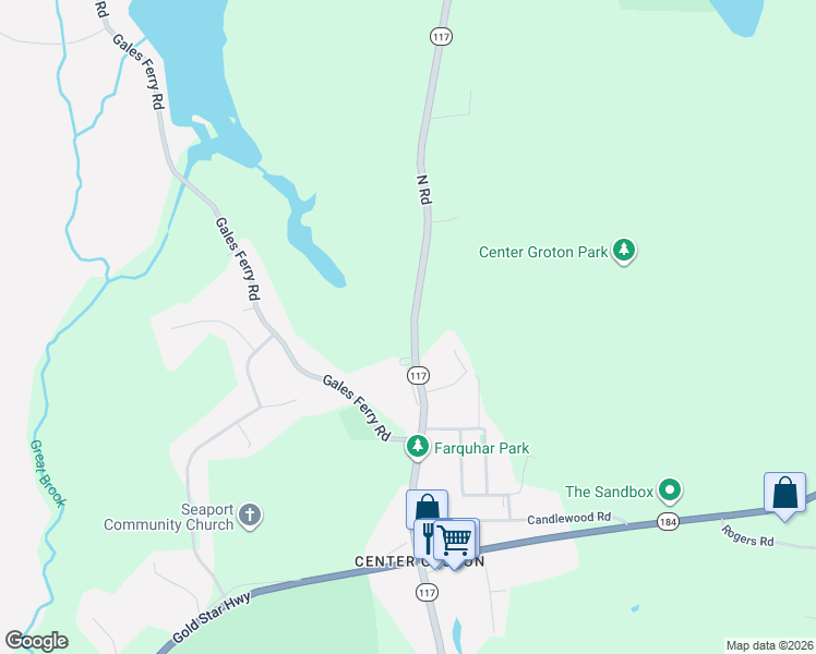 map of restaurants, bars, coffee shops, grocery stores, and more near 1352 North Road in Groton