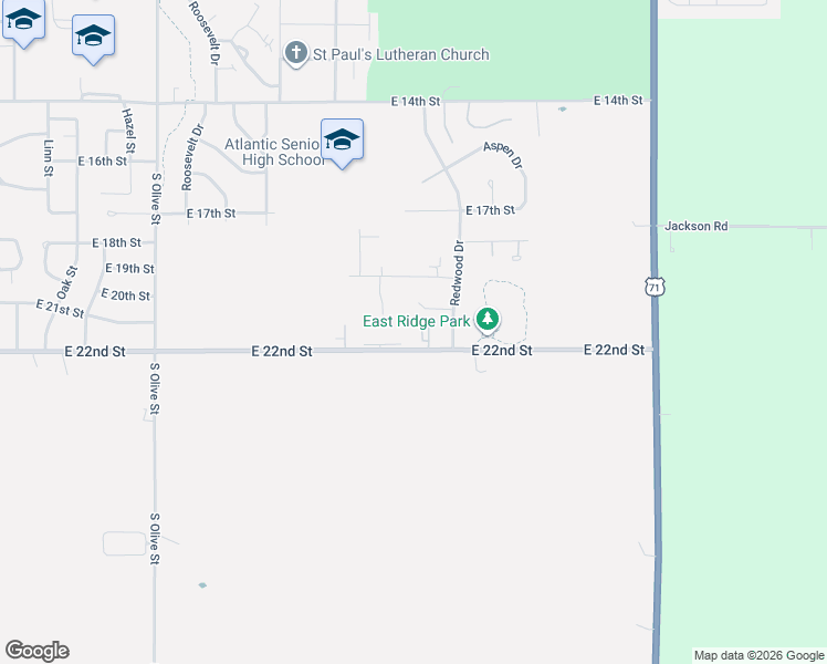 map of restaurants, bars, coffee shops, grocery stores, and more near 1406 East 22nd Street in Atlantic