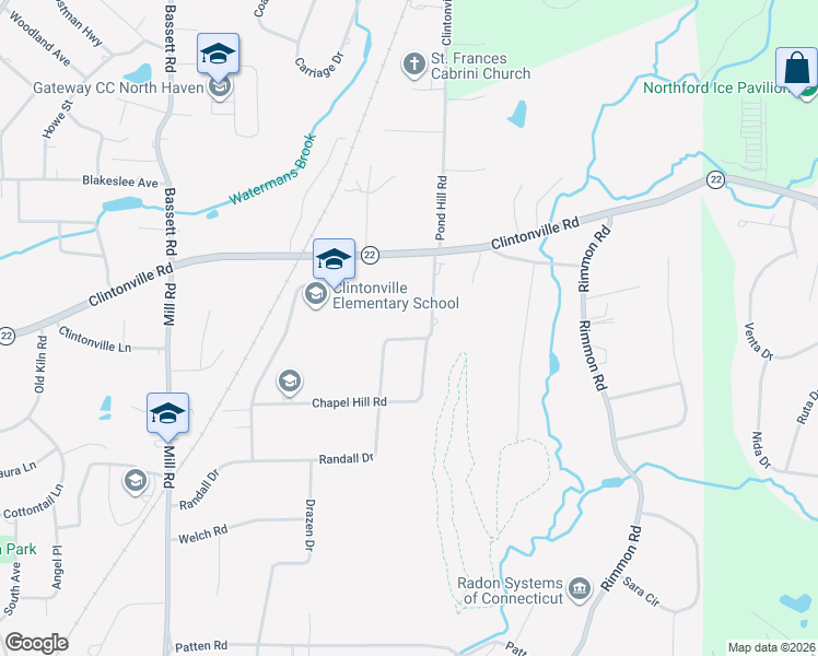 map of restaurants, bars, coffee shops, grocery stores, and more near 12 Old Forge Road in North Haven