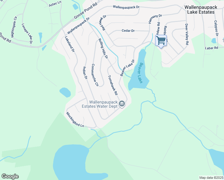 map of restaurants, bars, coffee shops, grocery stores, and more near 1027 Tomahawk Road in Lake Ariel