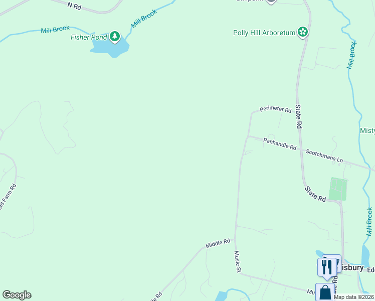 map of restaurants, bars, coffee shops, grocery stores, and more near 55 Panhandle Road in West Tisbury