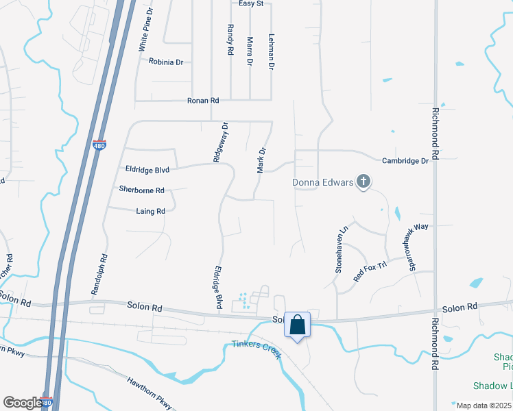 map of restaurants, bars, coffee shops, grocery stores, and more near 25280 Sandhurst Road in Bedford Heights